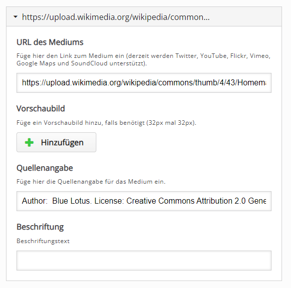 Daten für ein Ereignis eintragen