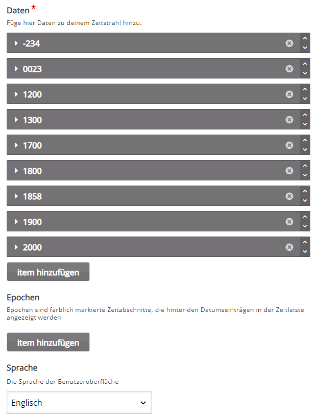Daten eintragen