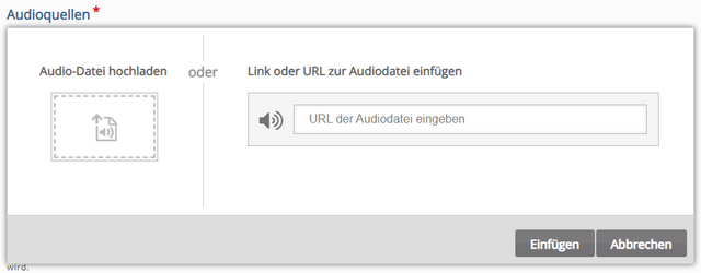 Die Importmöglichkeiten einer Audioquelle