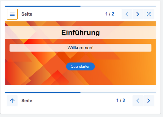 Quizeinführung in der Vorschau