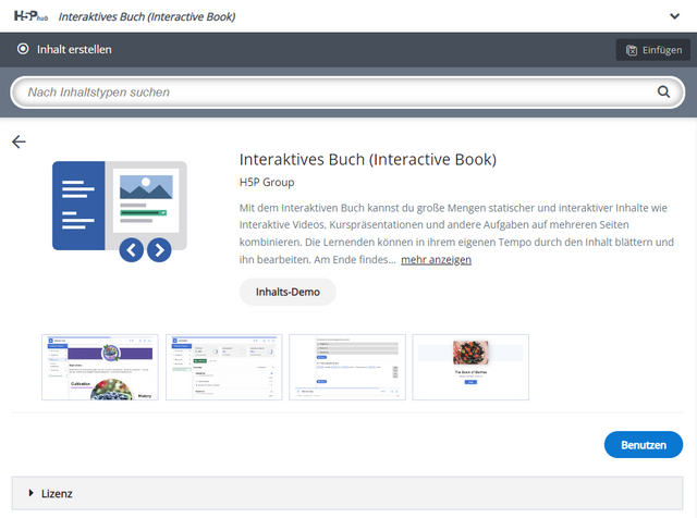 Detail-Seite des Inhaltstyps Interaktives Buch