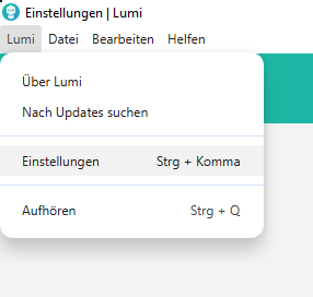 Zu den Einstellungen