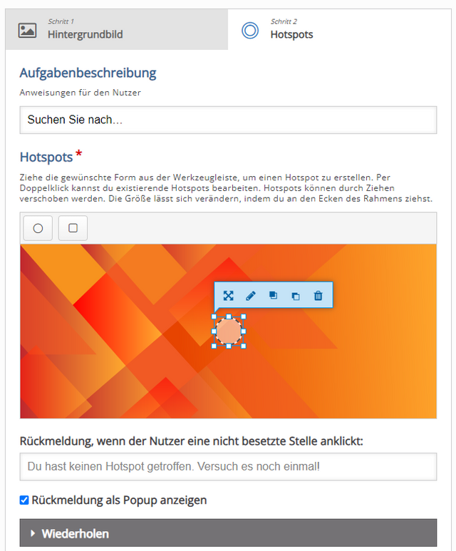 Einen neuen Hotspot erstellen