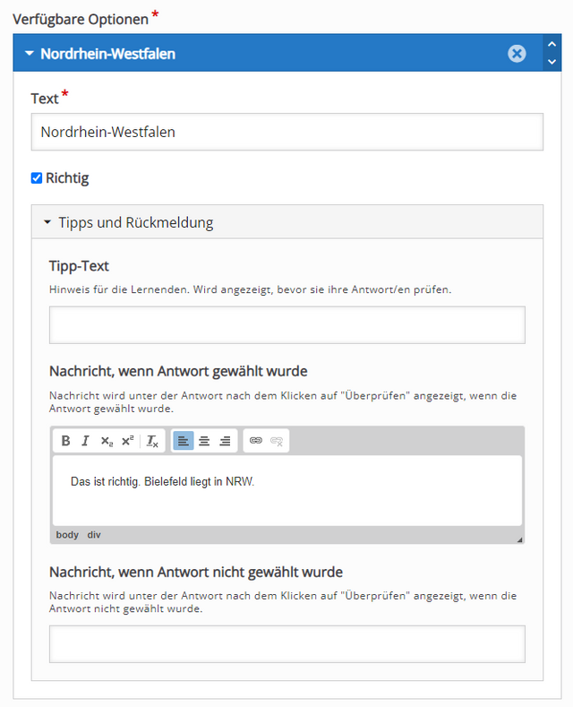 Feedback zu einer Antwort
