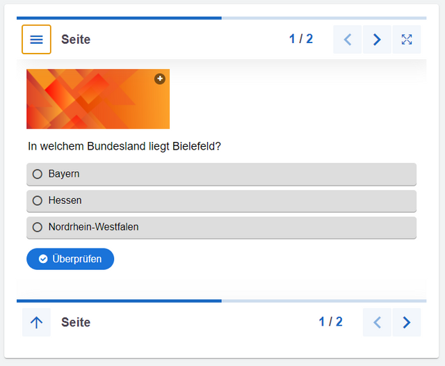 Vorschau einer Multiple Choice Frage