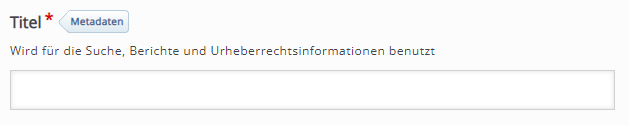 Ein obligatorisches Eingabefeld