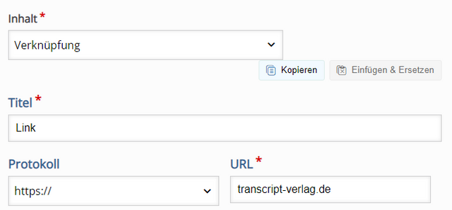 Beispiel für eine Verknüpfung