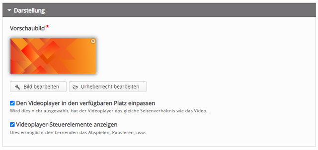 Darstellungsmöglichkeiten des Videoplayers