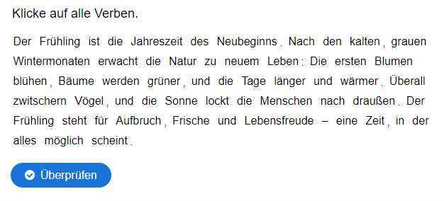 Vor dem Ausfüllen der Lücken